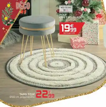 Gifi Pouf Effet Velours Tapis Tissé offre