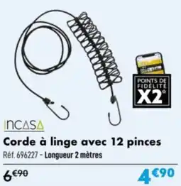 Narbonne accessoires Corde à linge avec 12 pinces offre