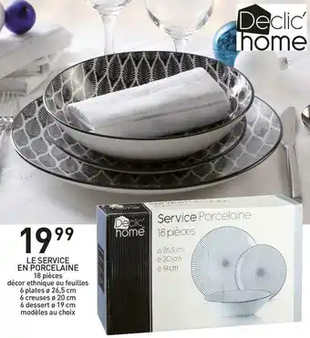 Stokomani Déclic home le service en porcelaine offre