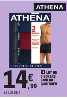E.Leclerc ATHENA Lot de 3 boxers confort quotidien offre