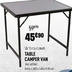 Table camper van