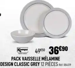 Narbonne accessoires Pack vaisselle mélamine design classic grey offre