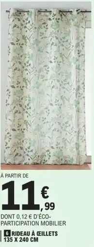E.Leclerc Rideau à ceillets 135 x 240 cm offre
