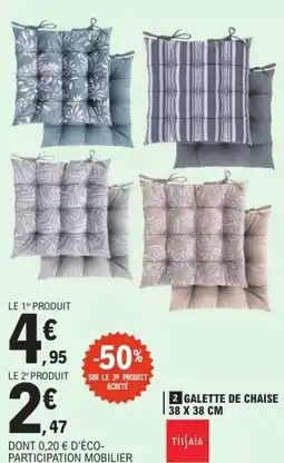 E.Leclerc TISSAIA Galette de chaise 38 x 38 cm offre