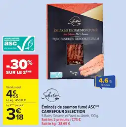 Carrefour Market Émincés de saumon fumé asc carrefour selection offre