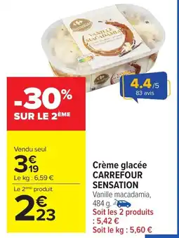 Carrefour Market Crème glacée carrefour sensation offre