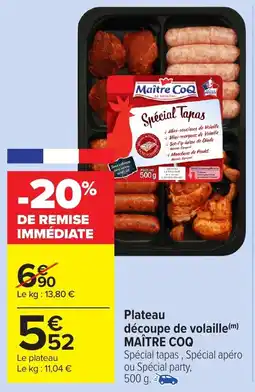 Carrefour Market Plateau découpe de volaille maître coq offre