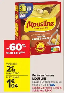 Carrefour Market Purée en flocons mousline offre