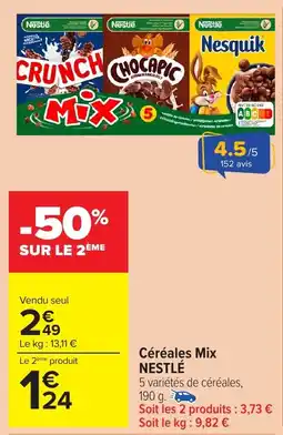 Carrefour Market Céréales mix nestlé offre