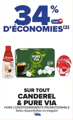 Carrefour Market Sur tout canderel & pure via offre