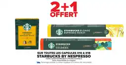 Sur toutes les capsules x10 & x18 starbucks by nespresso
