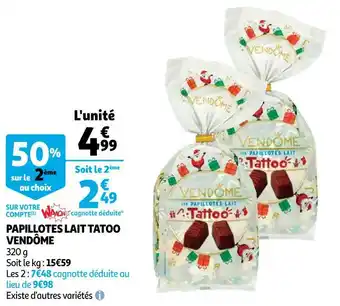 Auchan Vendôme papillotes lait tatoo offre
