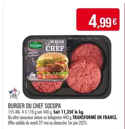 Match Socopa Burger du chef offre