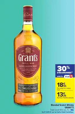 Carrefour Market Blended scotch whisky grant's offre