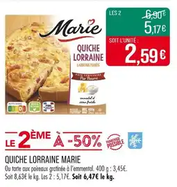 Match Marie Quiche lorraine offre