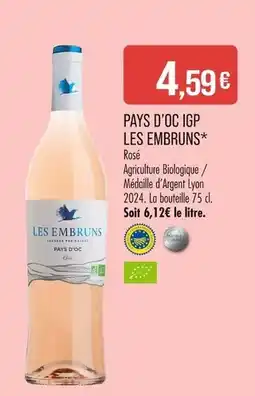 Match LES EMBRUNS Pays D'Oc IGP LES EMBRUNS offre