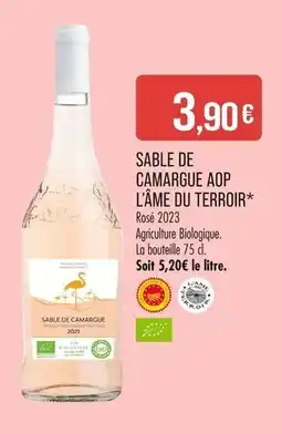 Match SABLE DE CAMARGUE AOP L'ÂME DU TERROIR Rosé 2023 offre