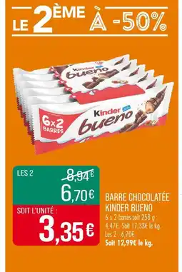 Match KINDER BUENO Barre chocolatée offre