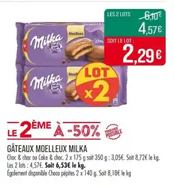 Match Milka Gâteaux moelleux offre