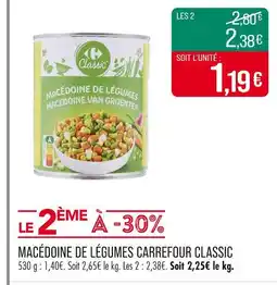 Match Carrefour Classic Macédoine de légumes offre