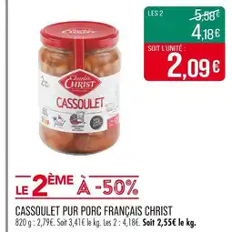 Match Charles Christ Cassoulet pur porc français offre