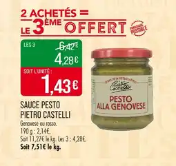 Match PIETRO CASTELLI Sauce pesto offre