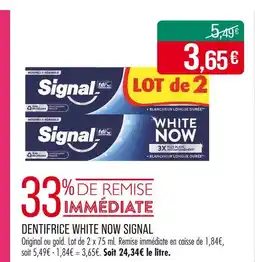 Match Signal Dentifrice White Now offre