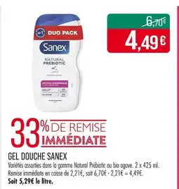 Match Sanex Gel douche offre