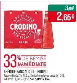 Match Apéritif sans alcool crodino offre