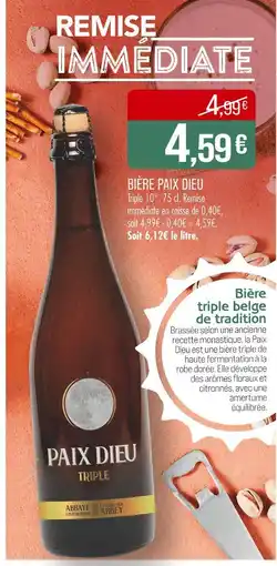 Match PAIX DIEU Bière offre