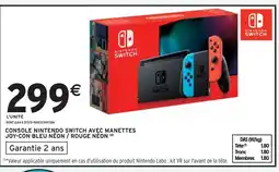 Intermarché Nintendo Console Nintendo Switch avec manettes Joy-Con bleu néon / rouge néon offre