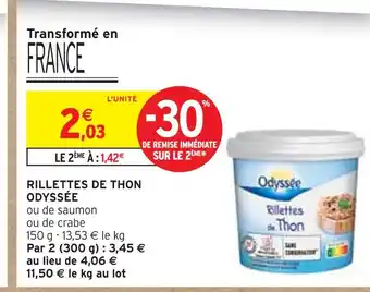 Intermarché Odyssee Rillettes de thon offre