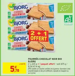 Intermarché BJORG Fourrés chocolat noir bio offre