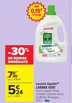 Carrefour Market Lessive liquide l'arbre vert offre