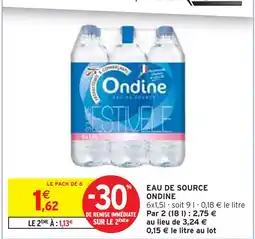 Intermarché Ondine Eau de source offre