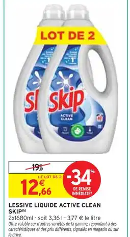 Intermarché SKIP Lessive liquide active clean offre