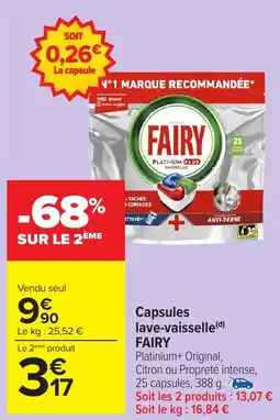 Carrefour Market Capsules lave-vaisselle fairy offre