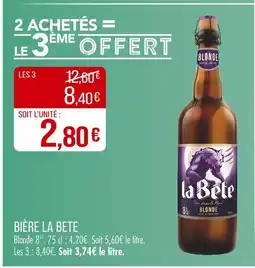 Match LA BETE Bière La Bete offre
