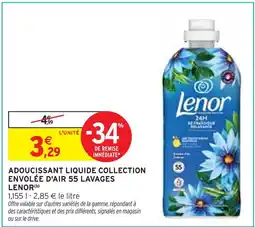 Intermarché Lenor Adoucissant liquide collection Envolée d'air 55 lavages offre