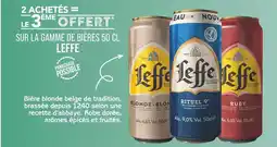 Match LEFFE 2 achetés = le 3ème offert sur la gamme de bières 50 cl leffe offre