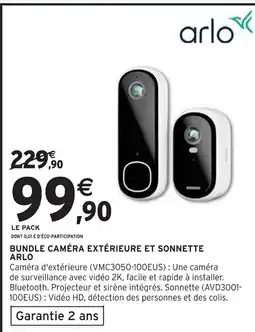 Intermarché Arlo Bundle caméra extérieure et sonnette offre