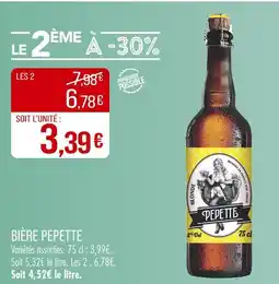 Match PEPETTE Bière offre