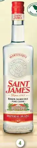 Intermarché SAINT JAMES Rhum agricole impérial blanc offre