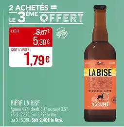 Match Bière La Bise offre