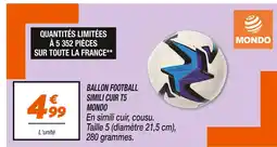 Netto Mondo Ballon Football Simili Cuir T5 offre