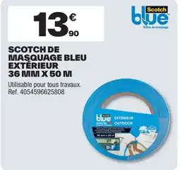 Brico Dépôt Scotch de masquage bleu extérieur 36 mm x 50 m offre