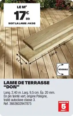 Brico Dépôt Lame de terrasse "don" offre