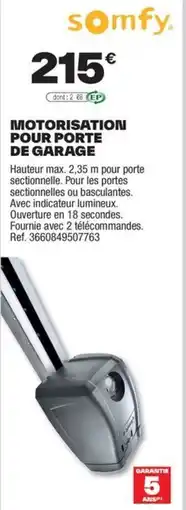 Brico Dépôt Motorisation pour porte de garage offre