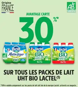 Intermarché Contact Sur tous les packs de lait uht bio lactel offre