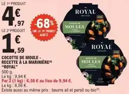 E.Leclerc Royal - cocotte de moule recette à la marinière offre